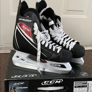CCM Intruder D SR Skates Black, White, and Red